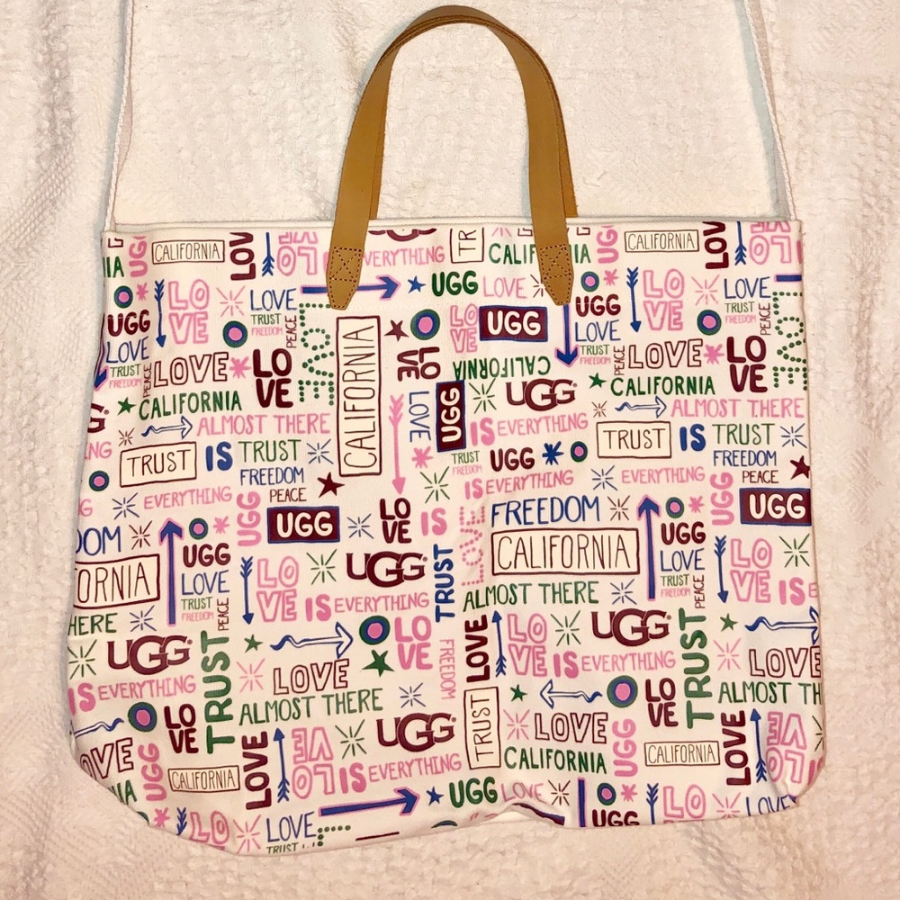 UGG Canvas Tote With Leather Handles